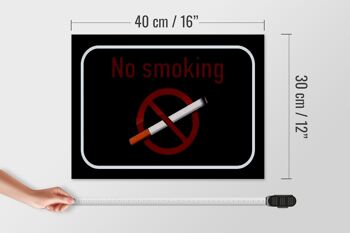 Panneau en bois 40x30cm Interdiction de fumer Panneau noir Interdiction de fumer 4