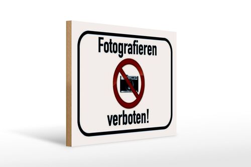 Holzschild Hinweis 40x30cm Fotografieren verboten
