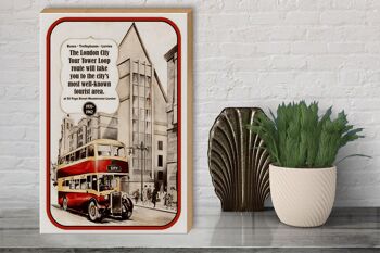 Panneau en bois indiquant 30x40cm London City Tour 1931-1962 3