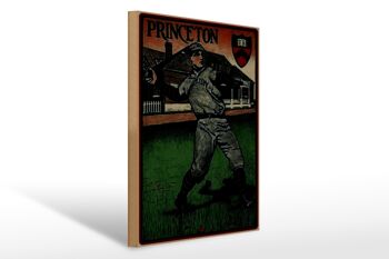 Panneau en bois rétro 30x40cm Princeton Baseball 1