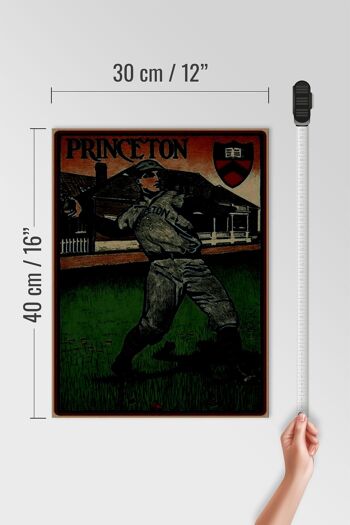 Panneau en bois rétro 30x40cm Princeton Baseball 4
