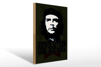 Panneau en bois rétro 30x40cm Révolution Che Guevara Cuba 1