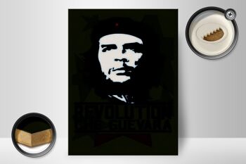 Panneau en bois rétro 30x40cm Révolution Che Guevara Cuba 2