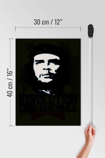 Panneau en bois rétro 30x40cm Révolution Che Guevara Cuba 4