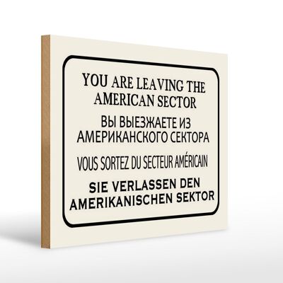Cartello in legno 40x30cm uscita settore americano