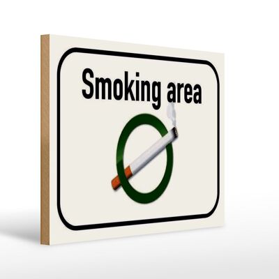 Cartello in legno avviso 40x30cm Area fumatori sala fumatori