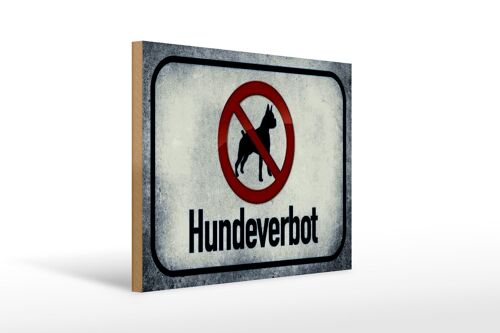 Holzschild Hinweis 40x30cm Hund Hundeverbot