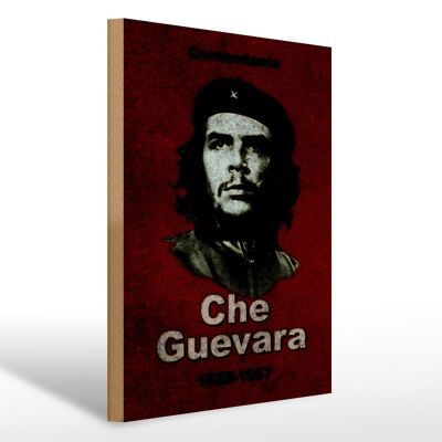 Cartel de madera retro 30x40cm Comandante Che Guevara 1928-1967