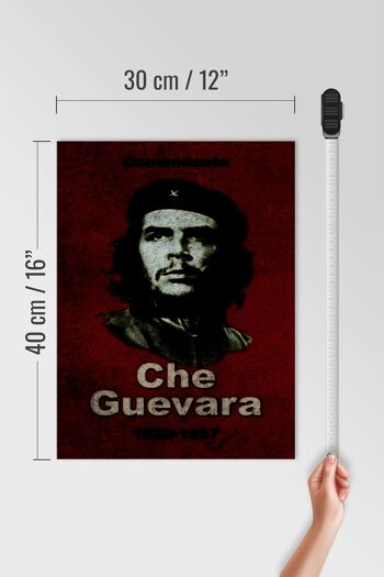 Panneau en bois rétro 30x40cm Commandant Che Guevara 1928-1967 4