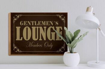 Panneau en bois 40x30cm Gentelmen's Lounge Members 3