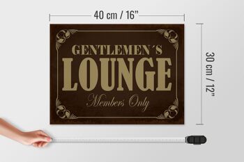 Panneau en bois 40x30cm Gentelmen's Lounge Members 4