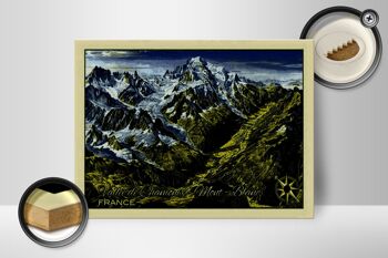 Panneau en bois France 40x30cm Vallée de Chamonix Mont Blanc 2