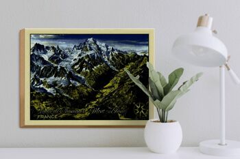 Panneau en bois France 40x30cm Vallée de Chamonix Mont Blanc 3