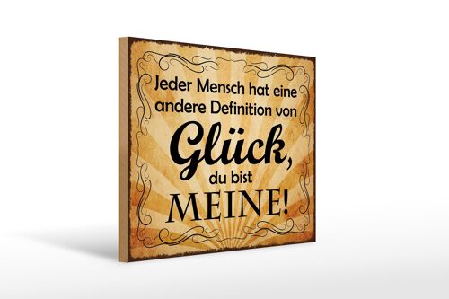 Holzschild Spruch 40x30cm Definition Glück du bist meine