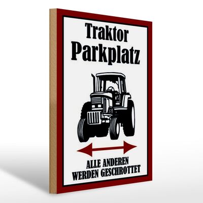 Holzschild Parken 30x40cm Traktor Parkplatz links rechts