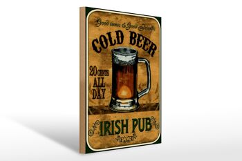 Panneau en bois bière 30x40cm Irish Pub bière dorée bons moments 1
