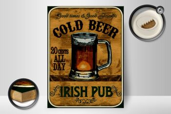 Panneau en bois bière 30x40cm Irish Pub bière dorée bons moments 2
