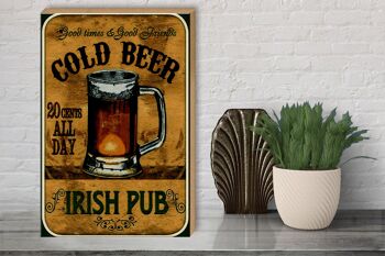 Panneau en bois bière 30x40cm Irish Pub bière dorée bons moments 3