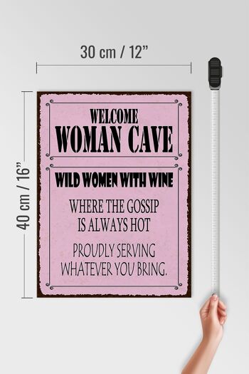 Panneau en bois disant 30x40cm bienvenue femme grotte femmes sauvages Vin 4