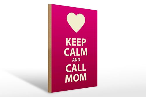 Holzschild Spruch 30x40cm Keep calm and call Mom Geschenk