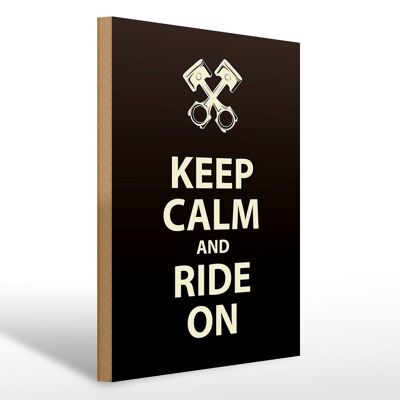 Holzschild Spruch 30x40cm Keep calm and ride on