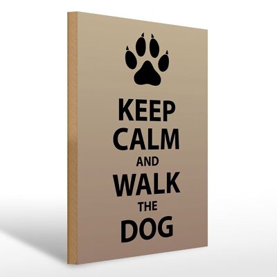 Holzschild Spruch 30x40cm Keep calm and walk the dog