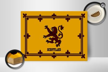 Drapeau en bois 40x30cm, armoiries royales d'Écosse 2