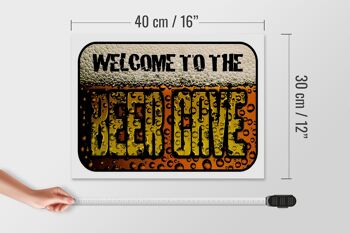 Panneau en bois bière 40x30cm bienvenue dans la cave à bière 4