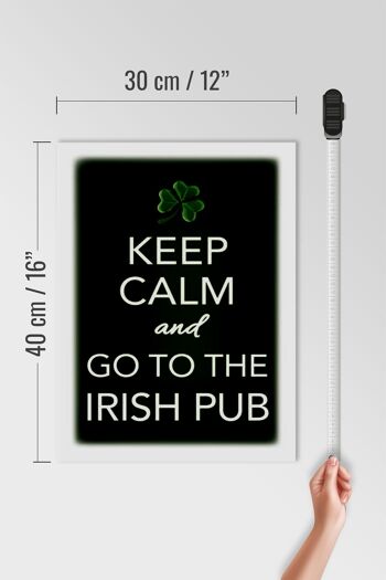 Panneau en bois disant 30x40cm Keep calm and go to Irish Pub 4