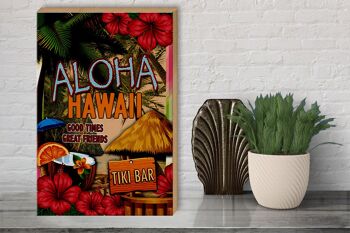 Panneau en bois Hawaï 30x40cm Aloha Tiki Bar good times great 3