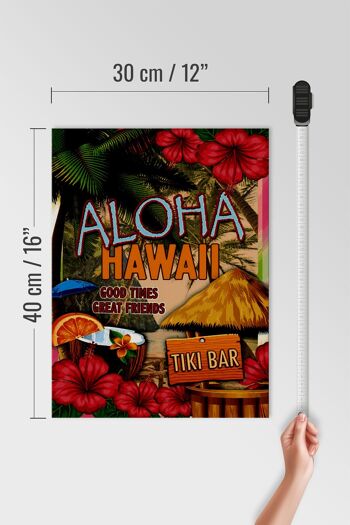 Panneau en bois Hawaï 30x40cm Aloha Tiki Bar good times great 4