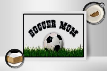 Panneau en bois Football 40x30cm Soccer Mom Football Mother 2