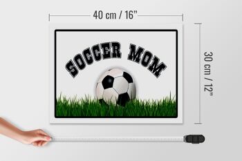 Panneau en bois Football 40x30cm Soccer Mom Football Mother 4