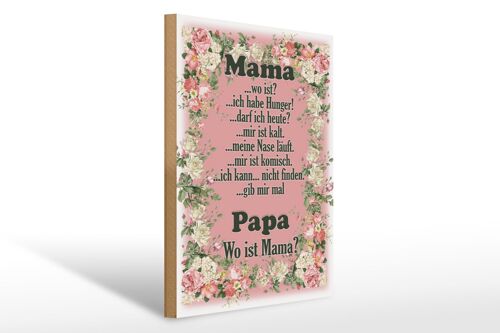 Holzschild Spruch 30x40cm Mama ich habe Hunger ist kalt