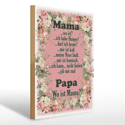 Holzschild Spruch 30x40cm Mama ich habe Hunger ist kalt