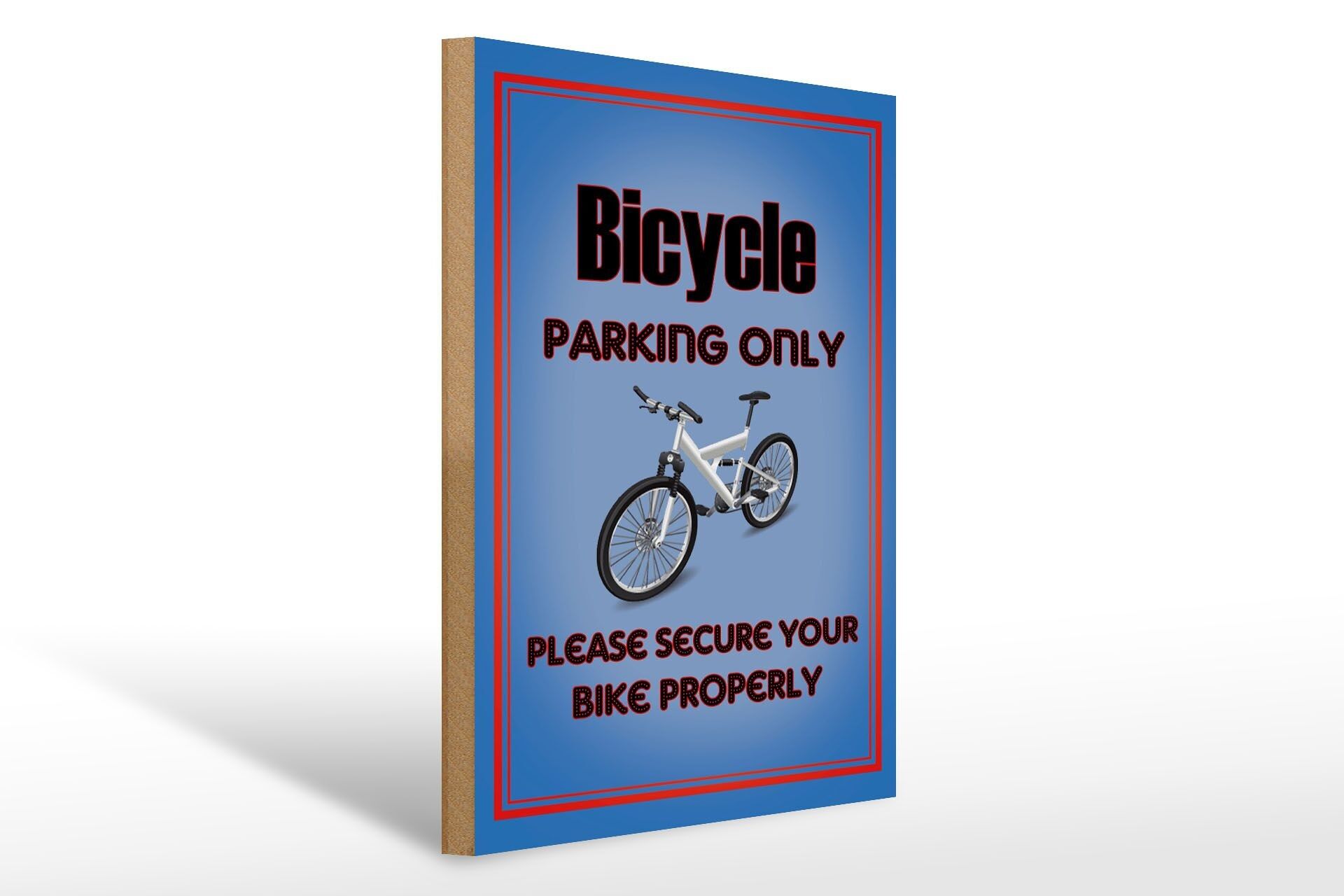 Cartello in legno parcheggio bicicletta 30x40cm Parcheggio solo biciclette