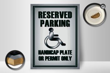 Panneau en bois parking 30x40cm Plaque handicap stationnement ou 2