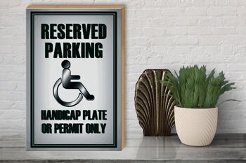 Panneau en bois parking 30x40cm Plaque handicap stationnement ou 3