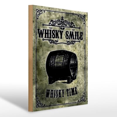 Cartello in legno 30x40 cm Whiskey Smile Whiskey Time