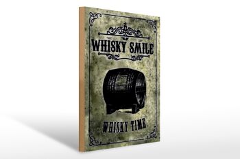 Panneau en bois 30x40cm Whisky Smile Whisky Time 1