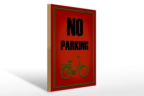 Holzschild Parken 30x40cm Fahrrad no parking