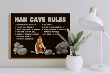 Panneau en bois disant 40x30cm Man Cave Rules Men Rules 3