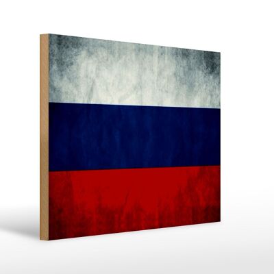 Holzschild Flagge 40x30cm Russland Fahne Russia Flag