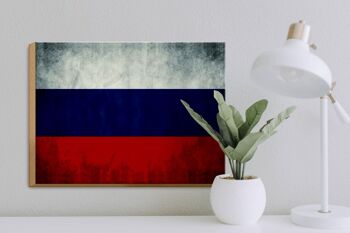 Drapeau en bois 40x30cm, drapeau de la Russie, drapeau de la Russie 3
