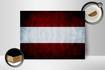 Drapeau panneau en bois 40x30cm drapeau Autriche 2