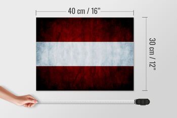 Drapeau panneau en bois 40x30cm drapeau Autriche 4