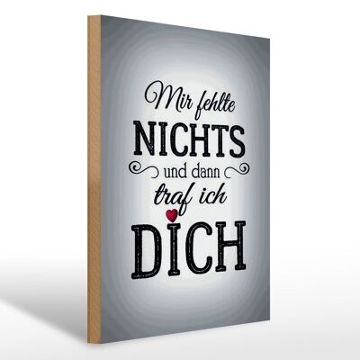 Holzschild Spruch 30x40cm und dann traf ich DICH Herz