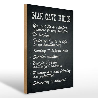 Holzschild Spruch 30x40cm man cave rules Männer Regeln