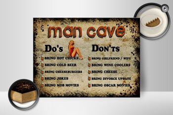 Panneau en bois indiquant 40x30cm Man Cave Do's Don'ts 2