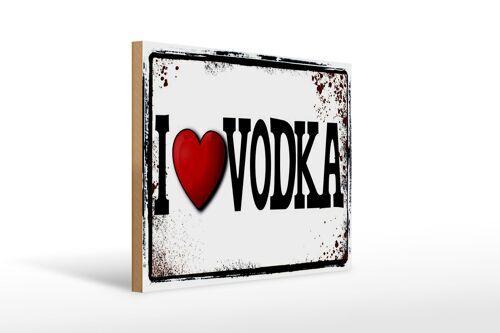 Holzschild 40x30cm i love Vodka Wanddeko